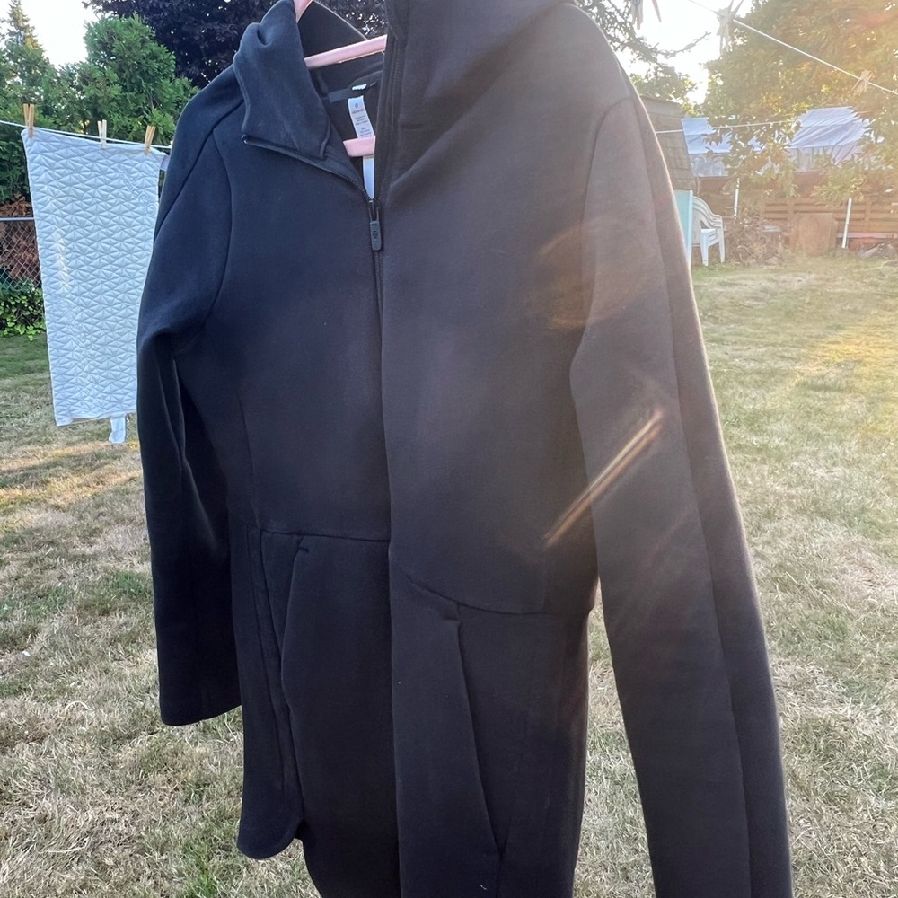 Lululemon Athletica Black Zip-Up Hoodie long line